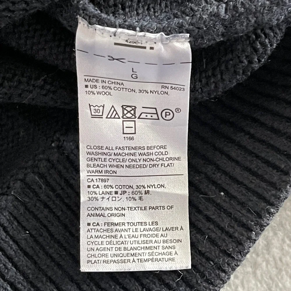 Banana‎ Republic Men's Shawl Collar Nordic Cardigan Sweater Navy White L